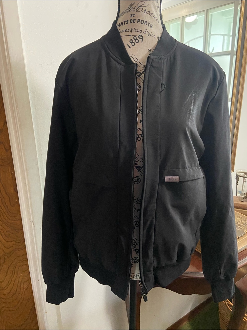 Figs Black Bomber Jacket